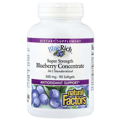 Norland Natural Factors, BlueRich®, Super Strength Blueberry Concentrate, 500 mg, 90 Softgels supplement Uganda UGX 55437