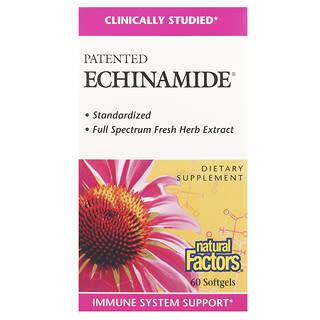 Natural Factors, Patented Echinamide, patentiertes Echinamid, 60 Weichkapseln