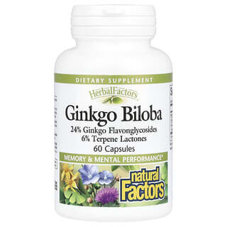 Natural Factors, Herbal Factors®, Ginkgo Biloba, 60 Capsules