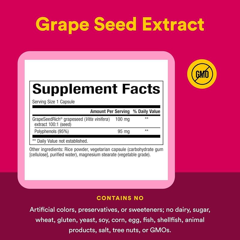 GrapeSeedRich, Grape Seed Extract, 100 mg, 60 Vegetarian Capsules