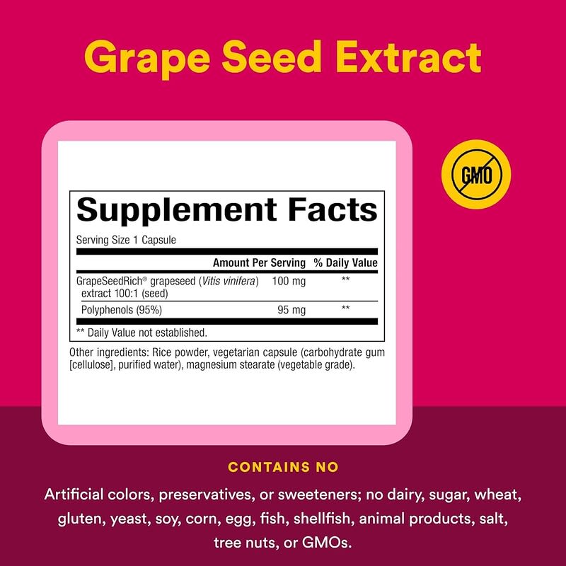 GrapeSeedRich, Grape Seed Extract, 100 mg, 90 Vegetarian Capsules