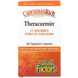 Natural Factors, CurcuminRich, Theracurmin, 60 Cápsulas Vegetais