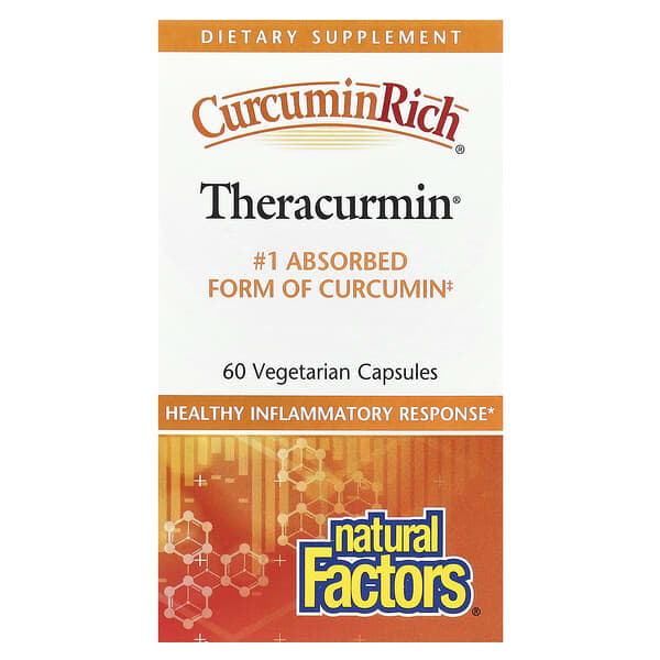 Natural Factors, CurcuminRich, Theracurmin, куркумин, 60 вегетарианских капсул