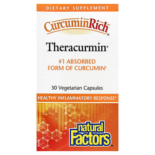 Natural Factors, CurcuminRich, Theracurmin, 30 mg, 30 Cápsulas Vegetarianas