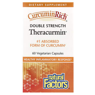 Natural Factors, CurcuminRich®, Double Strength, Theracurmin®, 60 Vegetarian Capsules