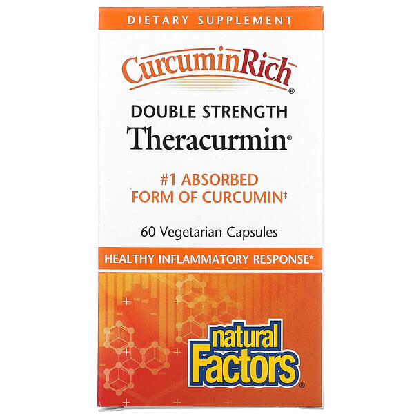 Natural Factors, CurcuminRich, Theracurmin double efficacité, 60 capsules végétariennes