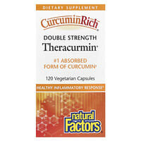 Natural Factors, CurcuminRich, Theracurmin de Potência Dupla, 120 Capsulas Vegetarianas