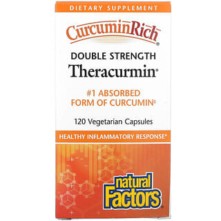 Natural Factors, ثيراكورمين مضاعف القوة CurcuminRich، 120 كبسولة نباتية