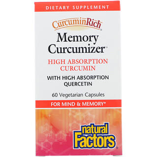 Natural Factors, CurcuminRich, Memory Curcumizer, Refuerzo para la memoria, 60 cápsulas vegetales