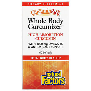 Natural Factors, CurcuminRich, Whole Body Curcumizer, добавка з куркуміном, 60 капсул