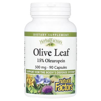 Natural Factors, Herbal Factors, Olive Leaf, 500 mg, 90 Capsules