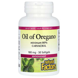 Natural Factors, Aceite de orégano, 180 mg, 30 cápsulas blandas