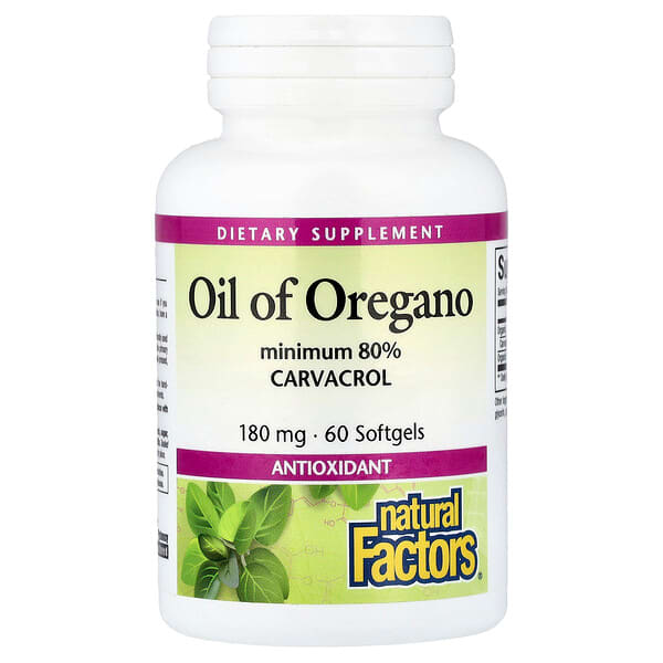 Natural Factors, Oil of Oregano, 60 Softgels — product photo 1