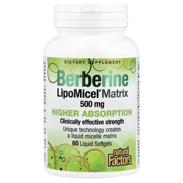 Natural Factors, Berberine LipoMicel Matrix，500 毫克，60 粒液體軟凝膠