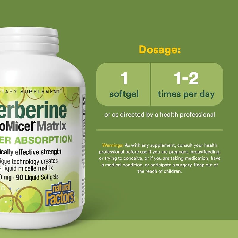 Berberina, Matriz LipoMicel, 500 mg, 90 Cápsulas Softgel Líquidas