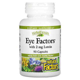Natural Factors, Eye Factors مع 2 ملجم لوتين، 90 كبسولة