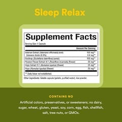 Sleep Relax, заспокійлива добавка з валеріаною та хмелем, 90 капсул
