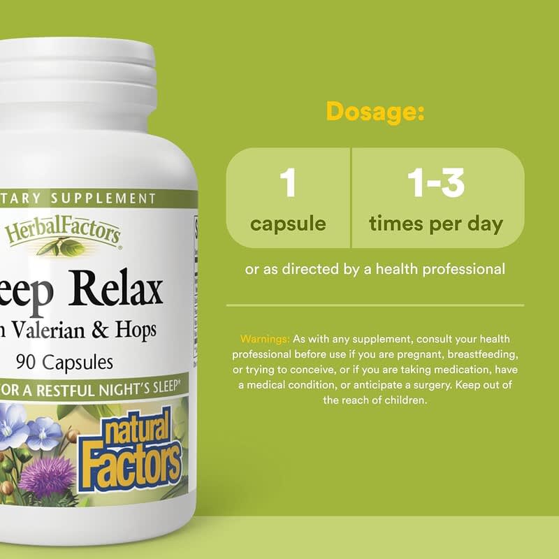 【トレファク摂津店】HERB Relax(ハーブリラックス) Herbal Factors®, Sleep Relax with Valerian & Hops, 90 Capsules