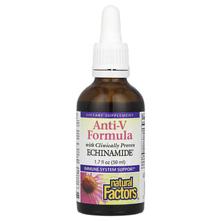 Natural Factors, Formule anti-V, avec échinamide cliniquement prouvée, 50 ml