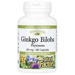 Natural Factors, Ginkgo Biloba, Phytosome, 60 mg, 60 kapsułek