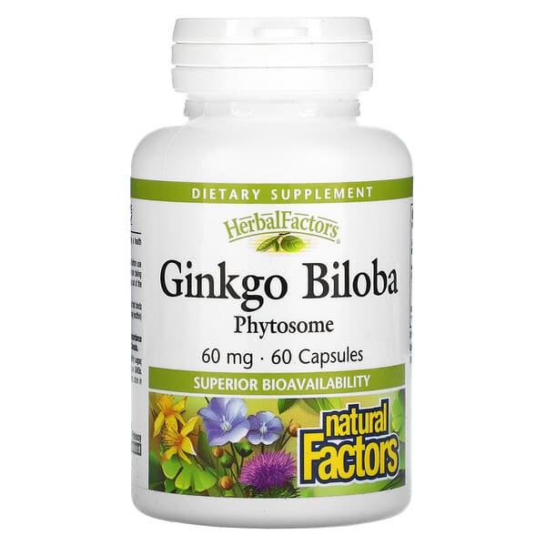 Natural Factors, Ginkgo Biloba, Phytosome, 60 mg, 60 Gélules