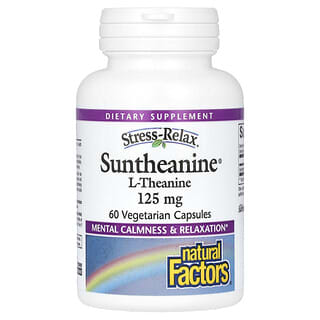 Natural Factors, Stress-Relax, Suntheanine, L-teanina, 250 mg, 60 capsule vegetariane (125 mg per capsula)