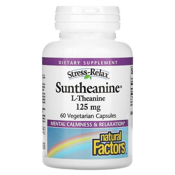 Natural Factors, Stress-Relax, Suntheanine, L-théanine, 125 mg, 60 capsules végétariennes