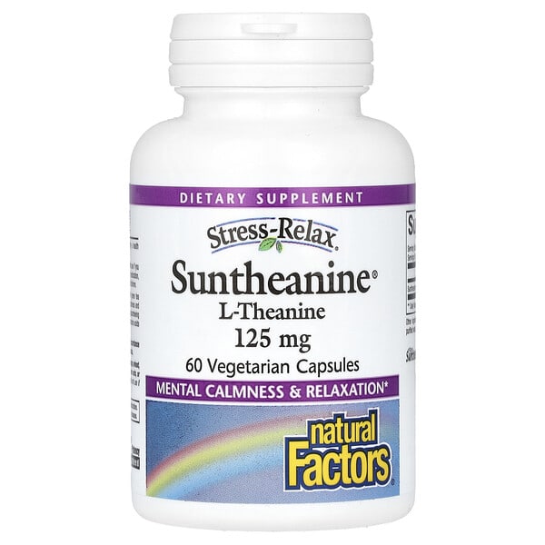 Natural Factors Stress-Relax, Suntheanine, L-Theanine, 60 Vegetarian Capsules (125 mg per Capsule)