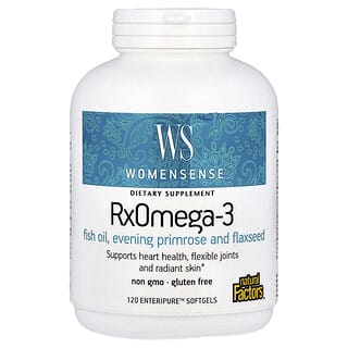 Natural Factors, WomenSense, RxOmega-3, 120 měkkých kapslí Enteripure