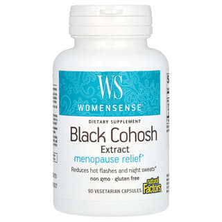 Natural Factors, WomenSense, Extrait d'actée à grappes noires, Soulagement de la ménopause, 90 capsules végétariennes