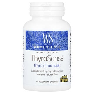 Natural Factors‏, WomenSense‏, ThyroSense‏, נוסחה לבלוטת התריס, 60 כמוסות צמחוניות