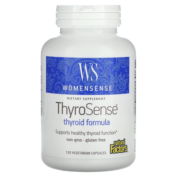 Natural Factors‏, WomenSense‏, ThyroSense‏, נוסחה לבלוטת התריס, 120 כמוסות צמחיות