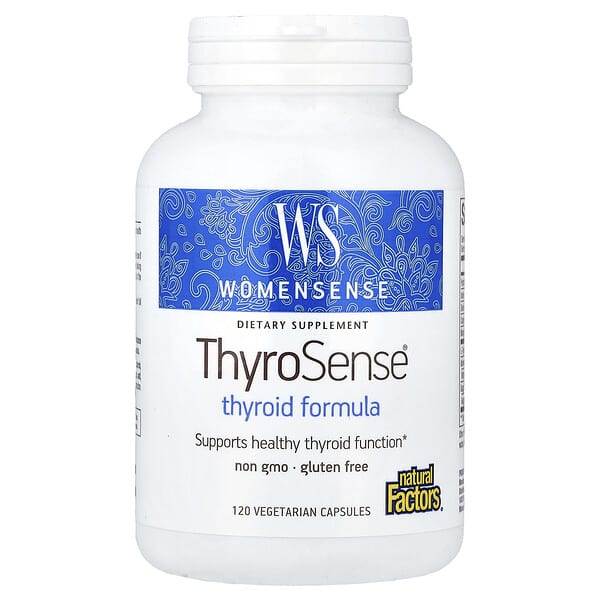 Natural Factors, WomenSense®, ThyroSense®, 갑상선 포뮬라, 베지 캡슐 120정