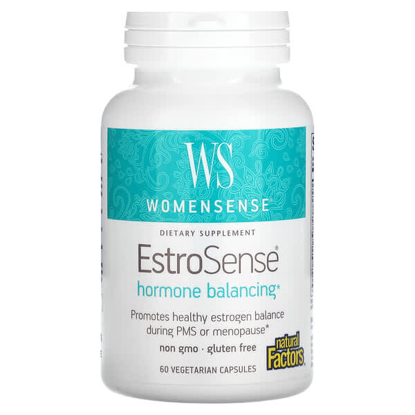 Natural Factors, WomenSense, EstroSense, гормональный баланс, 60 вегетарианских капсул