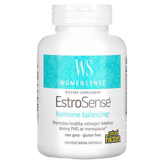 Natural Factors, WomenSense®（ウーマン センス）、EstroSense®（エストロ センス）、ホルモンバランス、120ベジカプセル