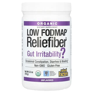 Natural Factors, Organic Low Fodmap Reliefiber, non aromatizzato, 150 g