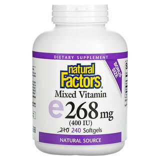 Natural Factors, Vitamine E mixte, 400 UI, 240 capsules à enveloppe molle