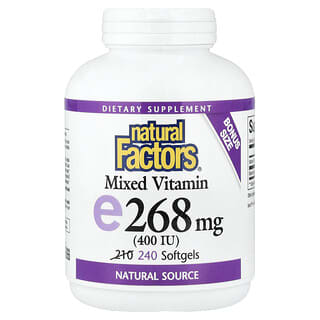 Natural Factors, ვიტამინების ნარევი, ე, 268 მგ (400 სთვ), 240 რბილი კაფსულა