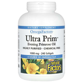 Natural Factors, OmegaFactors, Ultra Prim, Óleo de Prímula, 1.000 mg, 240 Cápsulas Softgel