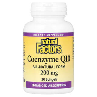 Natural Factors, Koenzim Q10, 200 mg, 30 mekih kapsula