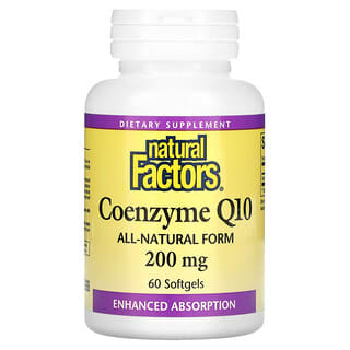 Natural Factors, Coenzima Q10, 200 mg, 60 Cápsulas Softgel