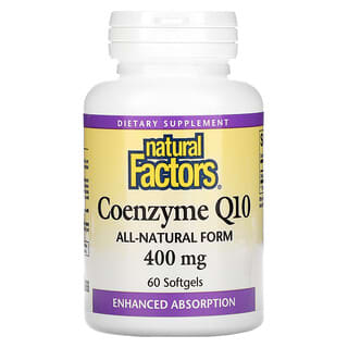 Natural Factors, Coenzima Q10, 400 mg, 60 Cápsulas Softgel