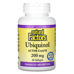 Natural Factors, Ubiquinol, 200 mg, 30 cápsulas blandas
