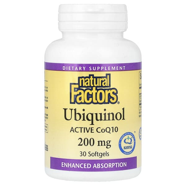 Natural Factors Ubiquinol, 200 mg, 30 Softgels