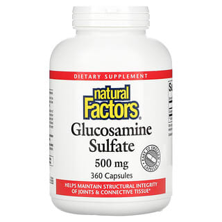 Natural Factors, сульфат глюкозамина, 500 мг, 360 капсул