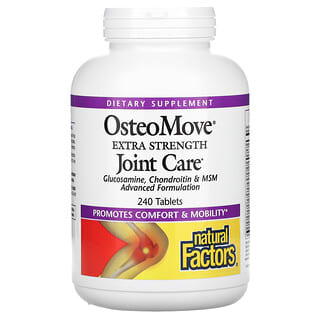 Natural Factors, OsteoMove, Suplemento de concentración extra para el cuidado de las articulaciones, 240 comprimidos