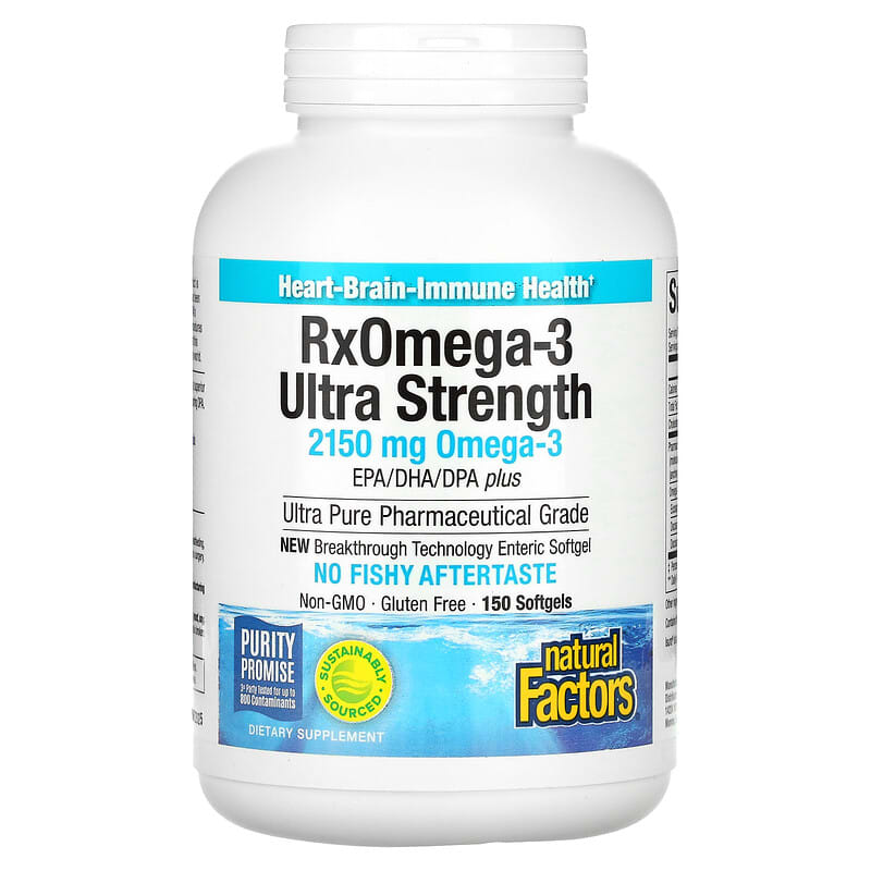 RxOmega 3 Ultra Strength 2 150 mg 150 Softgels 1 075 mg per