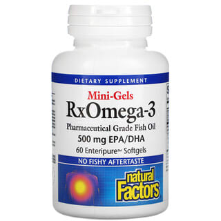 Natural Factors, RxOmega-3 Mini-Gels, 500 mg, 60 cápsulas blandas de Enteripure