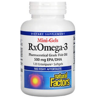Natural Factors, RxOmega-3 Mini-Gels, 500 mg, 120 cápsulas blandas de Enteripure