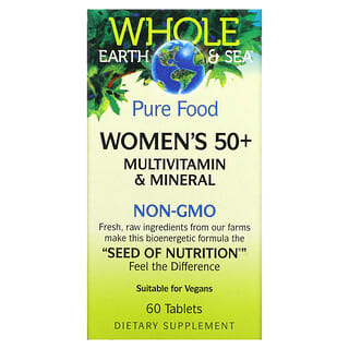 Natural Factors, Whole Earth & Sea, Suplemento multivitamínico y mineral para mujeres mayores de 50 años, 60 comprimidos